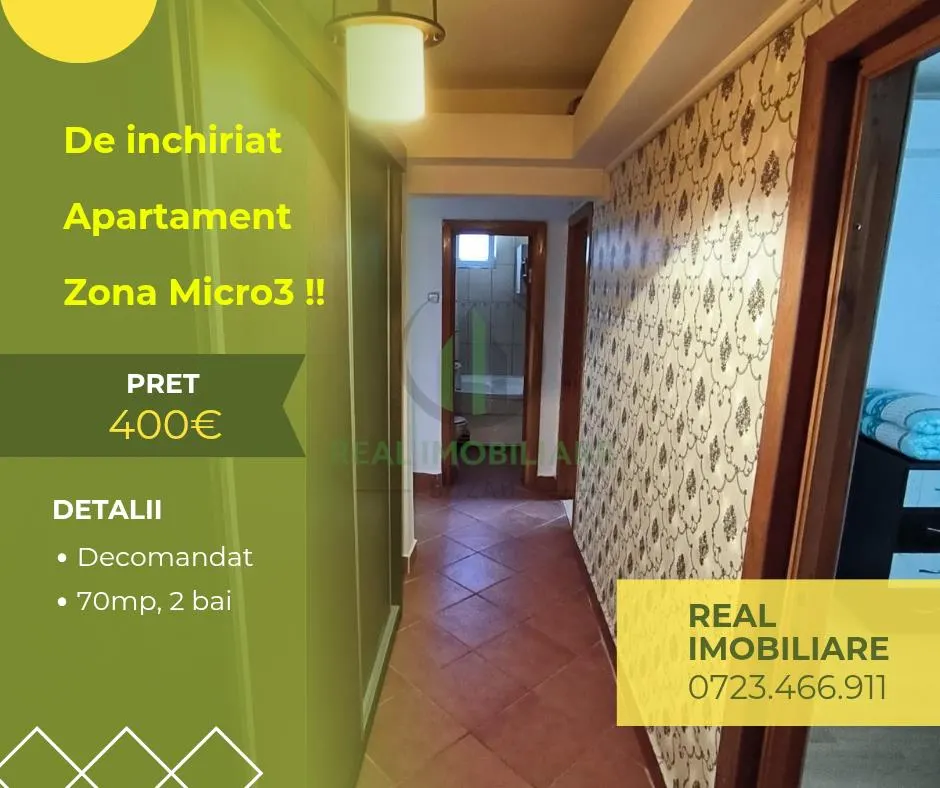 Apartament liber, 3 camere Micro3 ! - foto 1