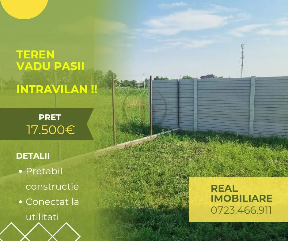 Teren Vadu Pasii pentru constructie casa ! - foto 1