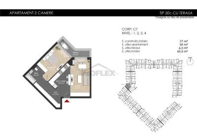 Comision 0! Apartament 2 camere  ZONA DE NORD complex Atria - foto 1