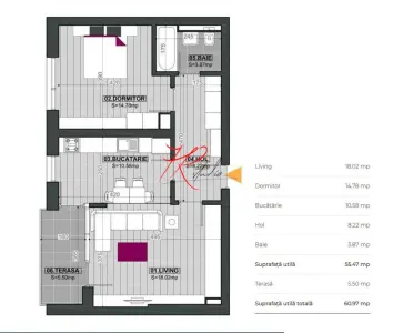 Vanzare apartament 2 camere , Pipera, complet mobilat si utilat - Bucuresti