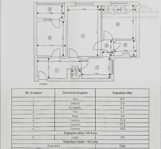 Apartament 3 camere luminos cu boxa Calea Bucuresti - Brasov