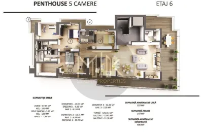 P-ta VICTORIEI | PENTHOUSE 400 MP - TERASA 122MP | Mobilat integral - foto 23