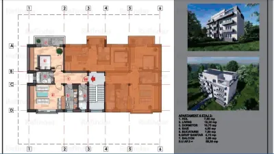 vanzare apartament 2 camere,  metrou Nicolae Grigorescu, bloc 2025 in constructie, etaj 1/3, decomandat, 52 mp utili, balcon - foto 6