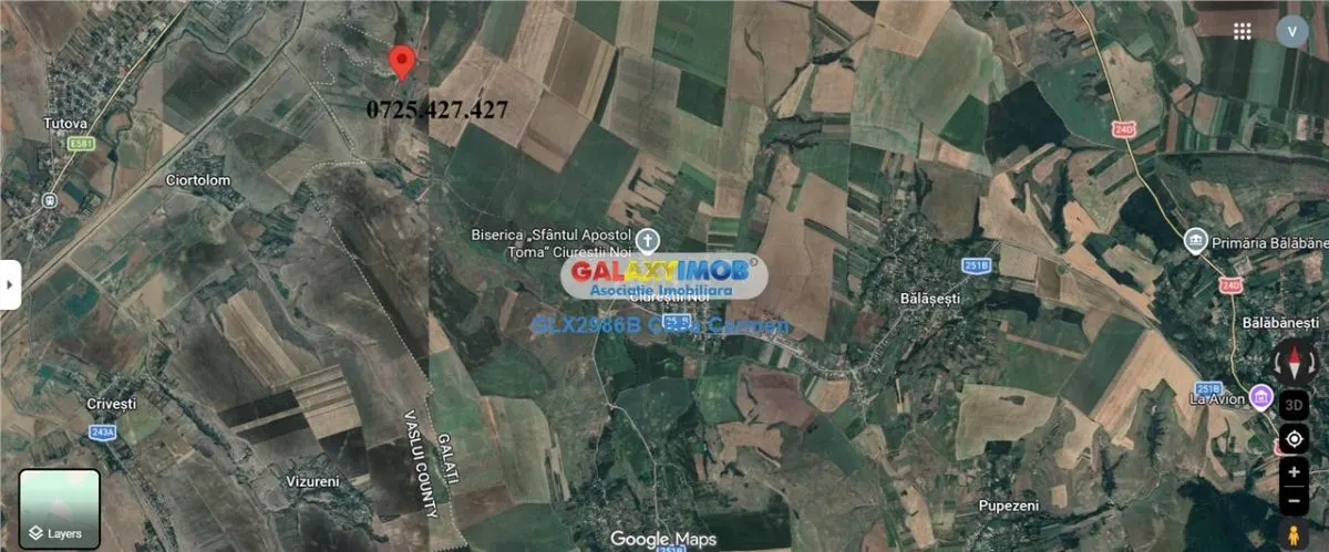 De vanzare teren agricol, extravilan in Loc. Balasesti, Jud. Galati - foto 1