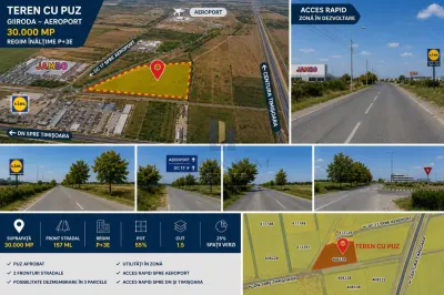 Teren cu  PUZ  Lidl  Ghiroda Aeroport cu  regim inaltime P+3E . - Ghiroda