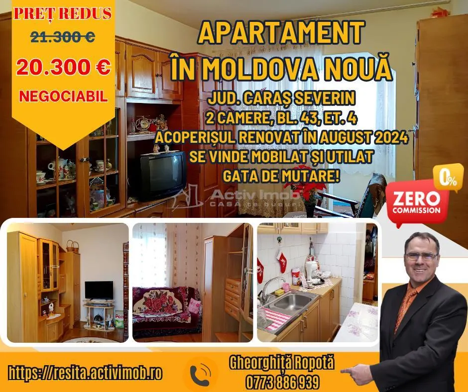 Moldova Noua, Apartament 2 Cam. Semidecomandat - foto 1