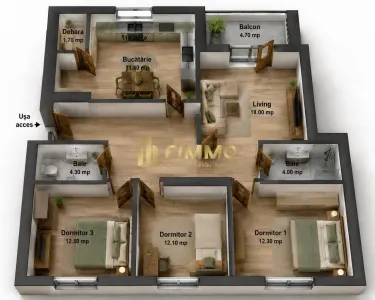 Apartament 4 camere | George Enescu | Et 2 | ID: - Suceava
