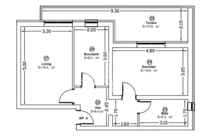 Apartament cu 2 camere mobilat si utilat decomandat in Giroc la asfalt - foto 14