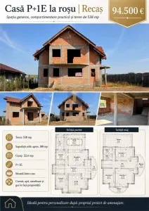 Casa parter si etaj la rosu ,Recas - foto 14