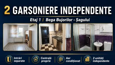 Investitie sigura , 2 garsoniere independente ,Etaj 1  langa Bega Bujorilor Sagului - Timisoara