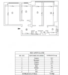 Apartament 3 camere +boxa Cetatuia- Frumoasa - foto 9