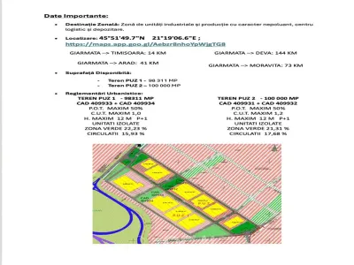 Teren industrial A1 Giarmata, Timisoara 2 loturi 98.000m & 100.000mp - foto 2