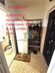 SUPER PRET! Garsoniera ETAJ 3, MOBILATA si UTILATA, Calea Galati - Braila