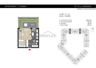 Studio cu gradina si acces la piscina-Comision 0% - foto 9