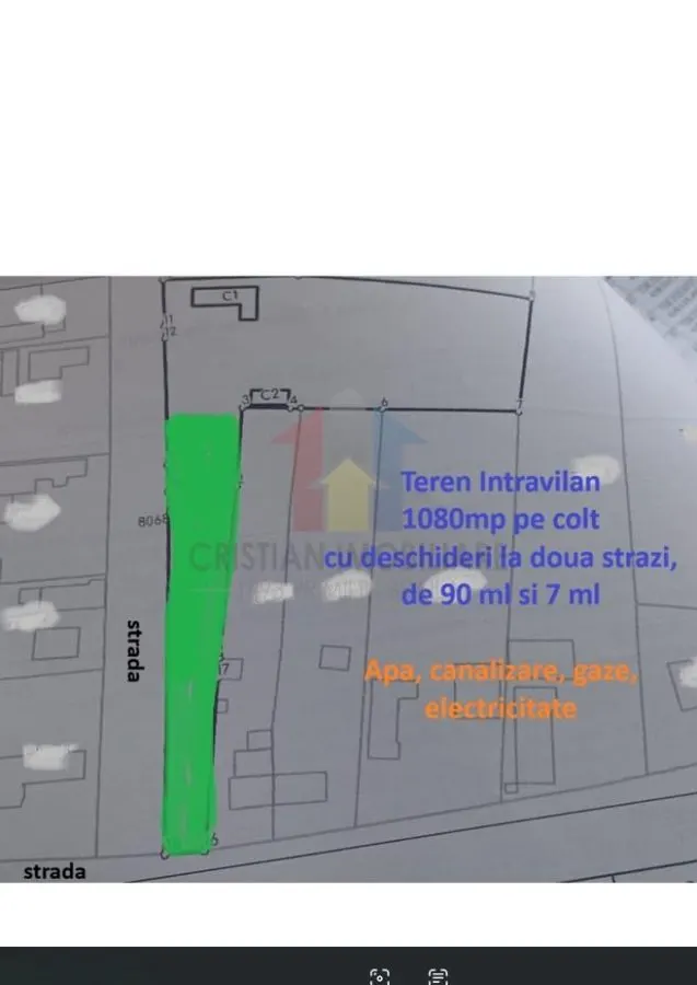 La 5km de Braila Teren intravilan 1080mp cu 97m deschidere toate utilitatile - foto 6