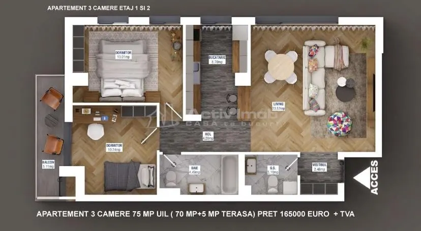 Apartamente noi de 2 si 3 camere zona Sisesti - foto 7