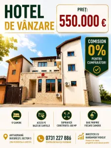 VANZARE - CLADIRE COMERCIALA   - HOTEL -  RAHOVA - MARGEANULUI - ANTIAERIANA -  BUCURESTI -  17 CAMERE -   550000E -   COMISION 0 ! - Bucuresti