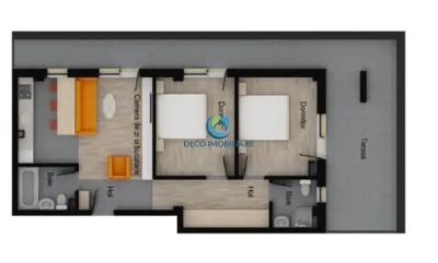 Apartament 3 camere cu terasa, bloc nou, Floresti, Muzeul Apei - foto 2