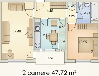 Apartament 2 camere decomandat - 51 mp - Bulevardul Stefan cel Mare -  Rogerius - 2 lifturi - foto 12