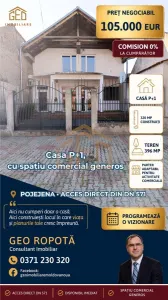 Casa P+1, 320 mp construiti, Pojejena - parter adaptabil pentru activitate - Pojejena