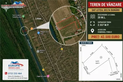 Teren cu deschidere la canal în Letea – 2.557 mp | Delta Dunării | - Letea
