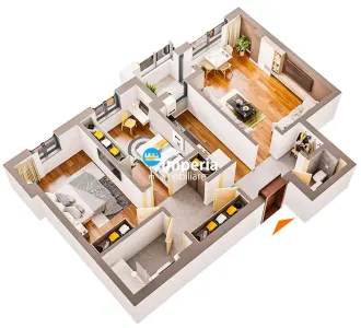 Proiect Deosebit, Apartament 3 camere D, 2 bai, zona Dacia- Pacurari - foto 11