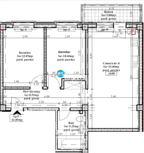 Apartament 3 cam dec, 67 mp etaj intermediar zona Bucium - Visan - foto 4