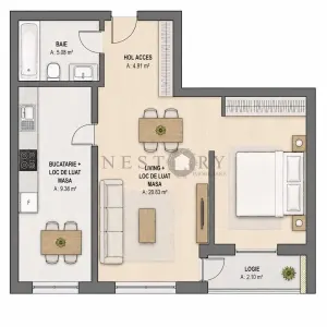 Apartament cu nisa de dormit|Bloc boutique premium|Floresti - foto 11