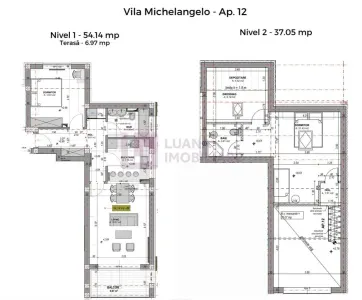 Penthouse 3 camere PREMIUM | 2 niveluri | mobilat si utilat premium (Mi) - foto 18