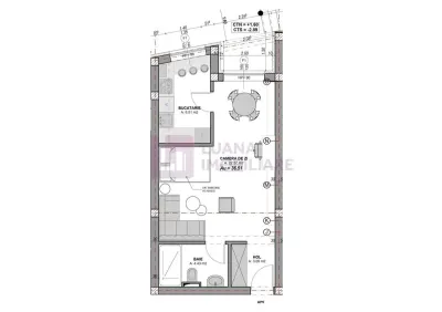 Garsoniera PREMIUM 36.51 mp | incalzire pardoseala | la alb (Clb) - foto 7