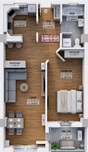 Comision 0! Apartament 2 camere | 52.59 mp | Etaj 2 | incalzire pardoseala | 2c-7745 - Suceava