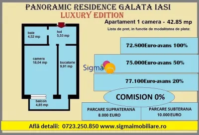 Proiect nou, apartamente 1,2,3 camereBloc C2 - foto 19