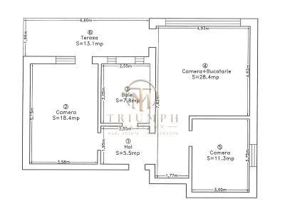 Apartament cu 3 camere I 71.4 mp + 13 mp terasa I Andrei Muresanu - Cluj-Napoca