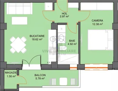 Apartament de vanzare in Sibiu - 2 camere, etaj 1, cu balcon si loc de parcare subteran, Dna Stanca - foto 2