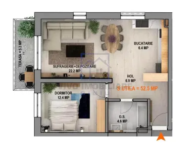 Apartament de vanzare in Sibiu - 2 camere, etaj 1, cu balcon, bloc nou cu lift, Calea Surii Mici - foto 2