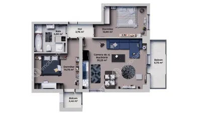 De vanzare apartament cu 3 camere decomandate cu 2 balcoane si loc de parcare in zona Calea Surii Mici - foto 7