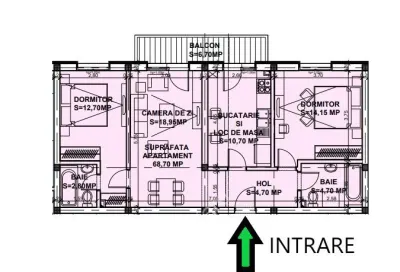 De vanzare apartament nou cu 3 camere 2 bai balcon si parcare zona Doamna Stanca/Selimbar - foto 12