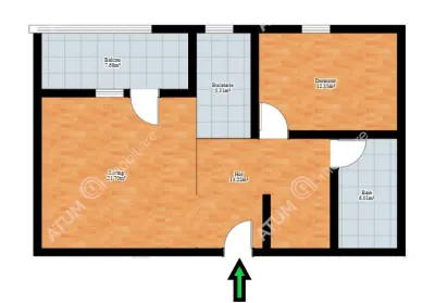 De inchiriat apartament cu 2 camere decomandate balcon si loc parcare in zona Turnisor din Sibiu - foto 6