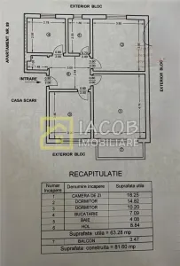 Apartament 3 camere decomandate, strada Martir Horia, Bacau - foto 19