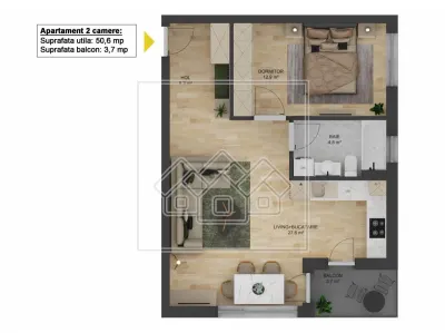 Apartament 2 camere, balcon - Doamna Stanca - nou,finisat la cheie - foto 18
