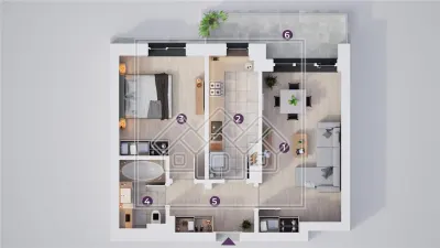 Apartament premium, ansamblu nou, 2 camere, bloc cu lift si boxa - foto 3