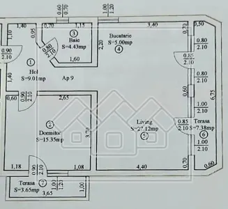 Ap de vanzare in Sibiu - 2 camere si 2 balcoane zona Turnisor - foto 9