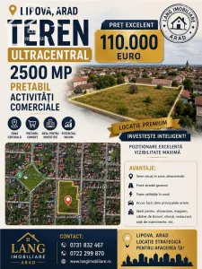 VINDEM TEREN ULTRACENTRAL IN LIPOVA - Lipova