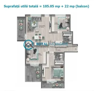 Royal Imobiliare-Vanzare Apartament 4 Camere Zona Albert - Ploiesti