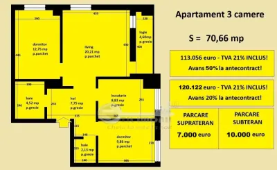 Apartament 3 camere Cug Valea Adanca, bloc nou, cartier rezidential - foto 2