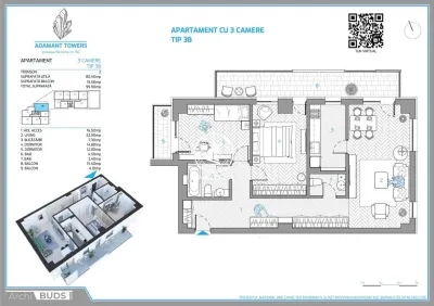 Apartament premium cu 3 camere | Adamant Tower - Rond CUG (peste drum de Selgros) - Comision 0% - foto 18