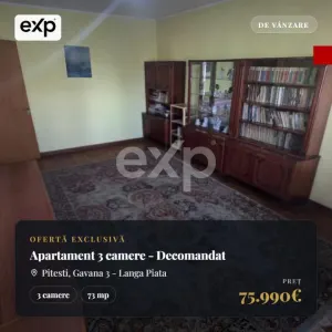 Vând apartament 3 camere Pitesti Gavana 3 - foto 1