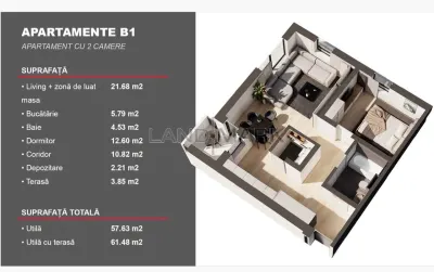 Apartament premium 2 camere et 2 str Petre Tutea Dumbravita - foto 2