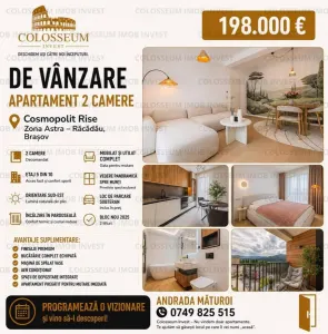 Apartament 2 camere | Mobilat si Utilat | Parcare Inclusa | Cosmopolit Rise - Racadau - Brasov